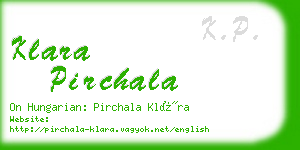 klara pirchala business card